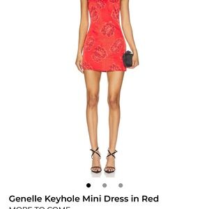 More to Come Genelle Keyhole Mini Dress in Red - Size Small